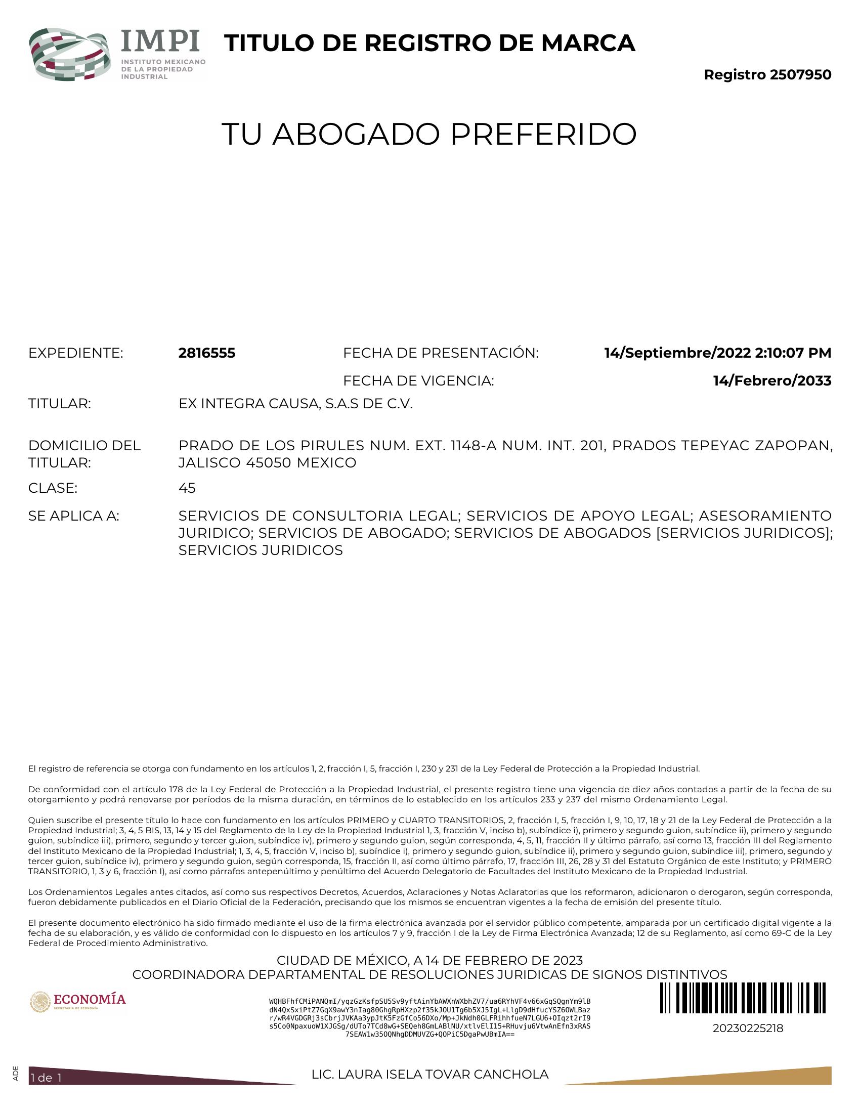 Marca Registrada IMPI